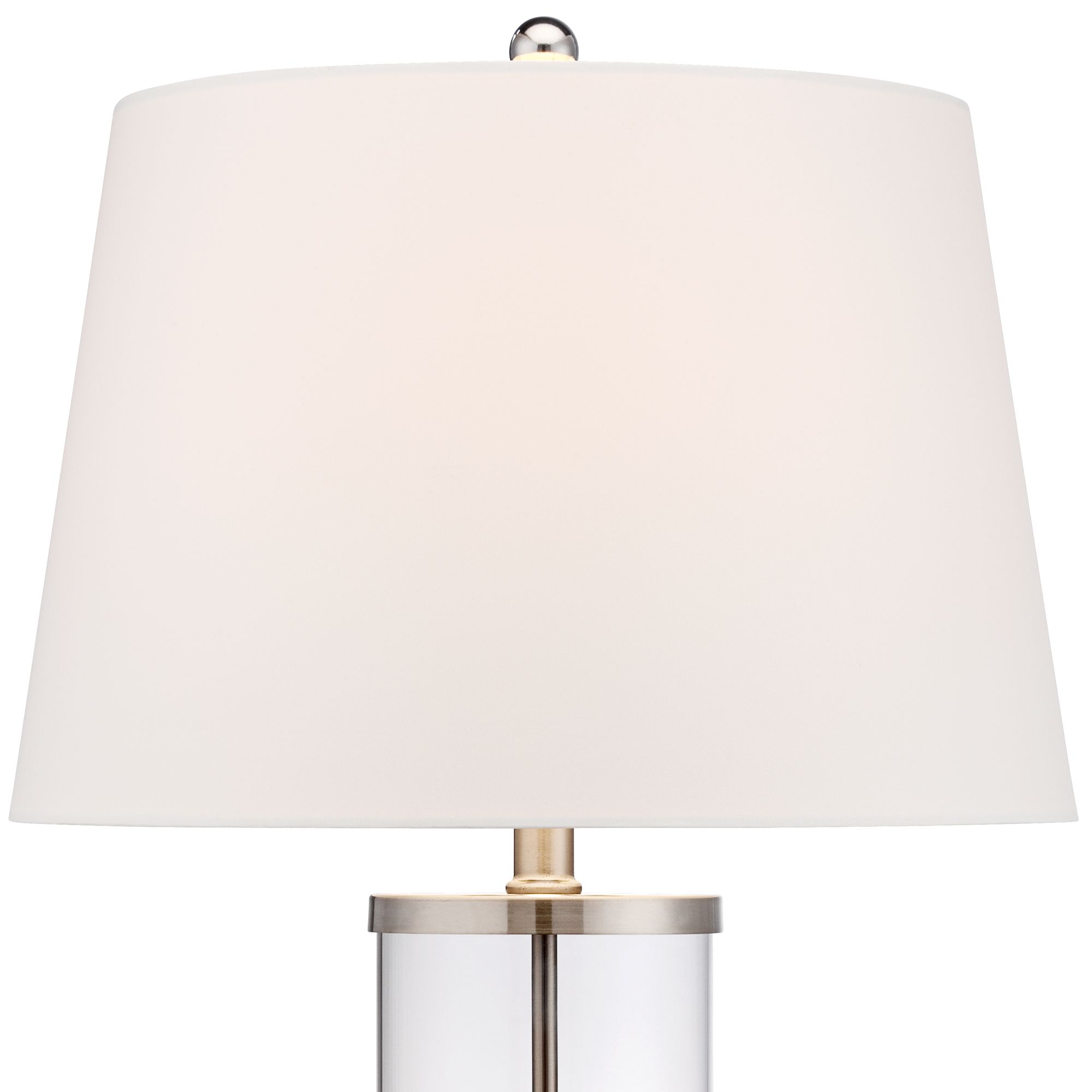 Image 4 Possini Euro 26" Glass and Steel Cylinder Fillable Table Lamp Set of 2 more views