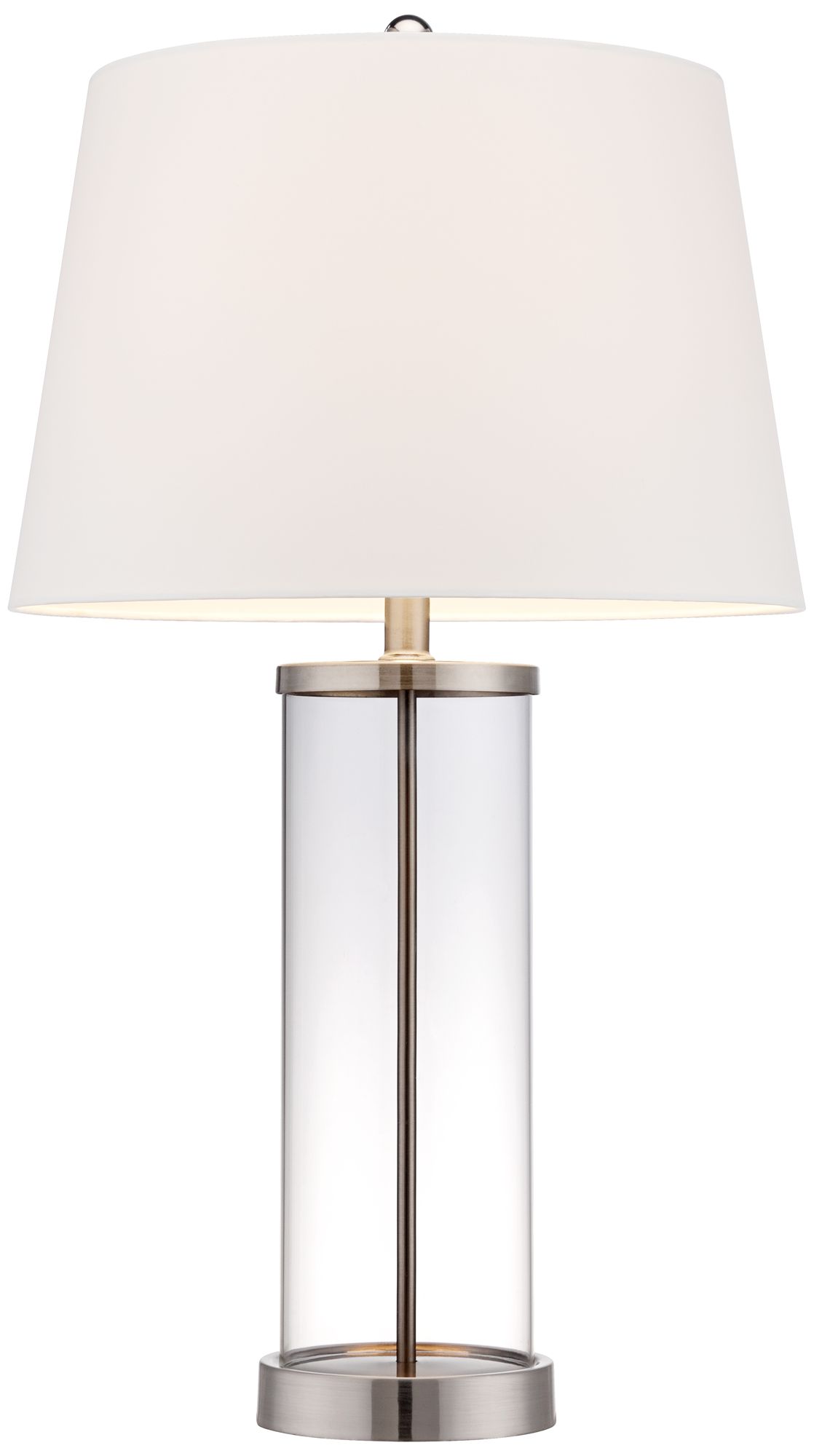 Image 7 Possini Euro 26" Glass and Steel Cylinder Fillable Table Lamp Set of 2 more views