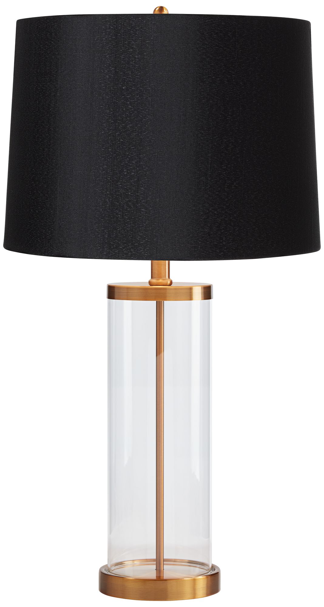 Possini Euro 26" Gold and Glass Fillable Table Lamp with Black Shade