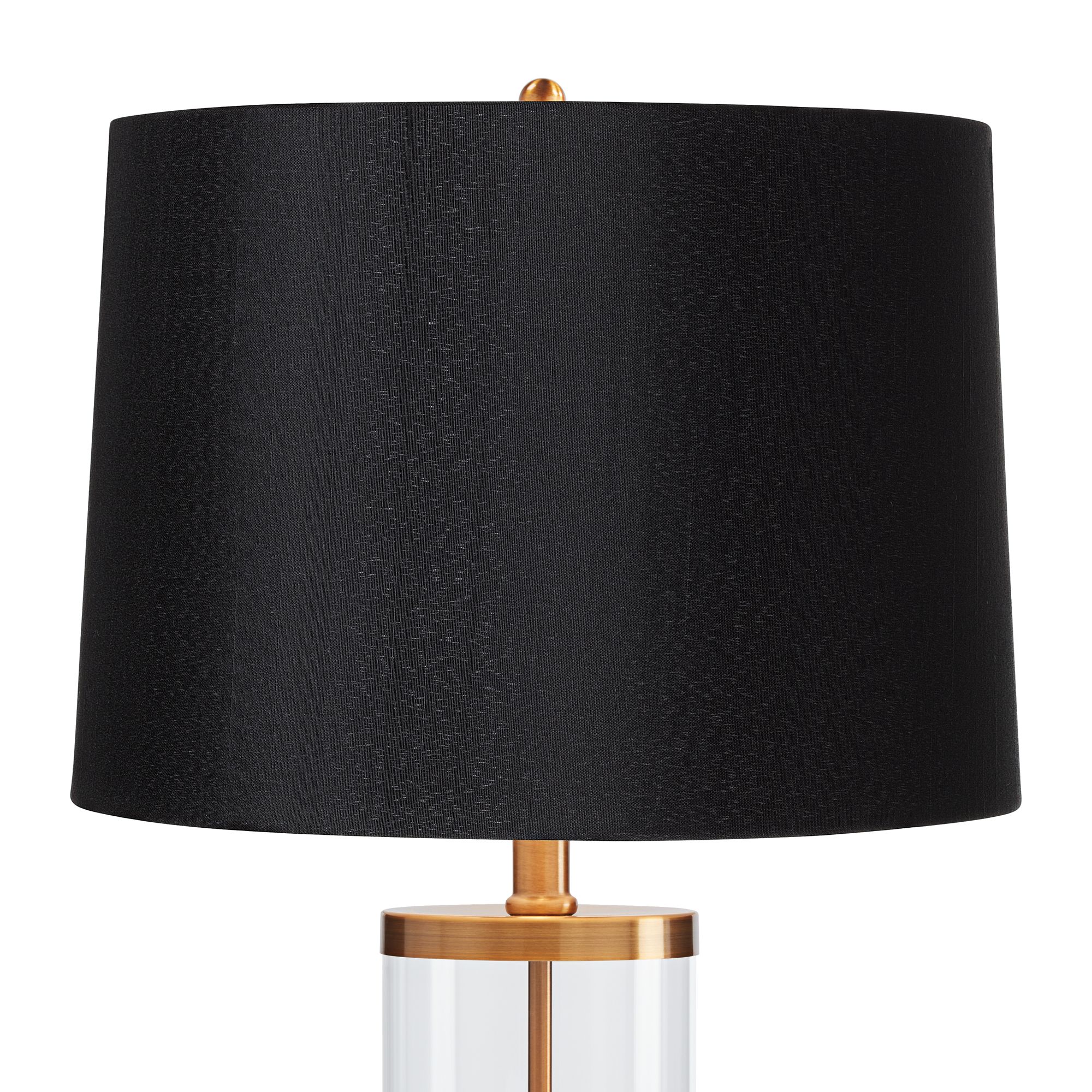 Image 5 Possini Euro 26" Gold and Glass Fillable Table Lamp with Black Shade more views