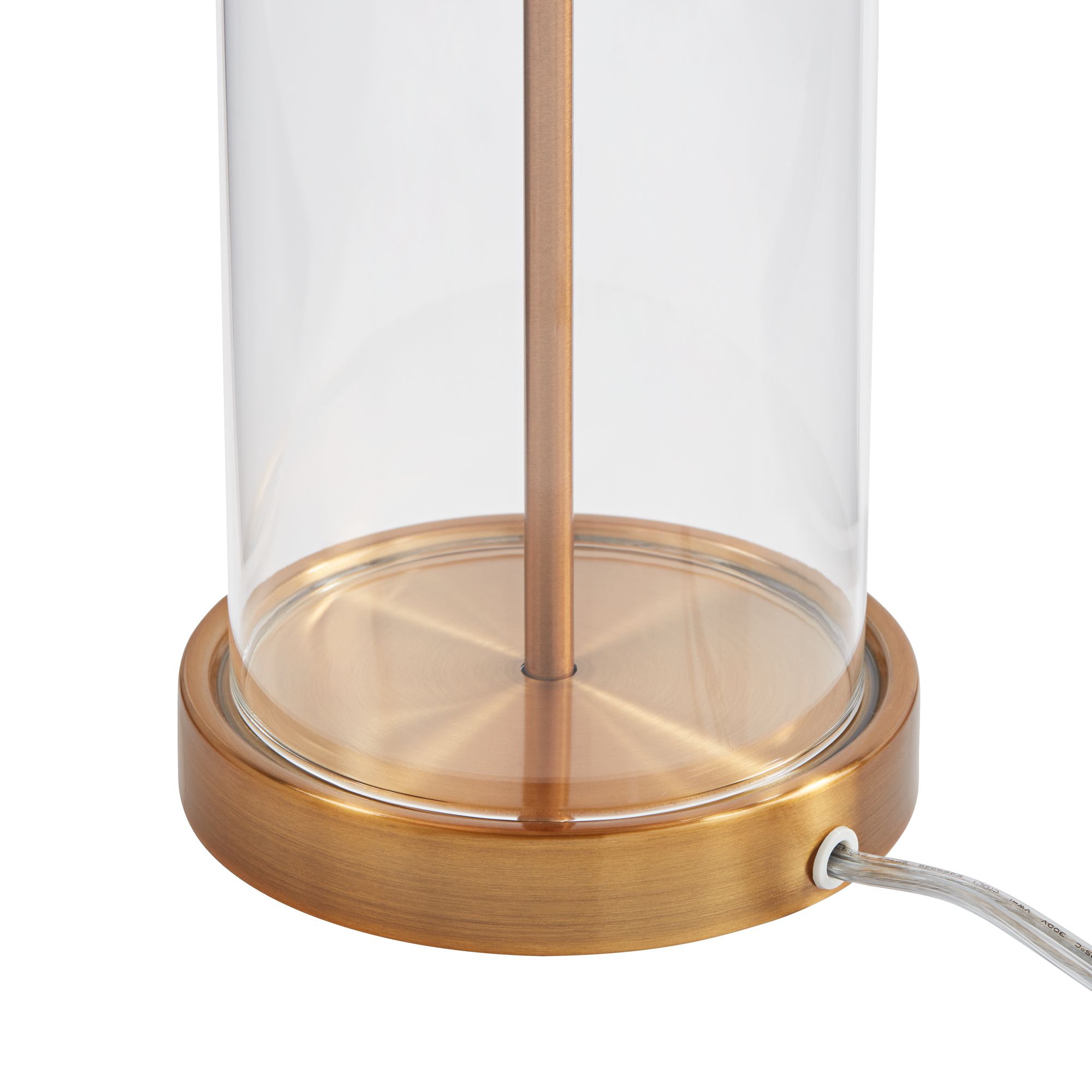 Possini Euro 26" Gold and Glass Fillable Table Lamp with Black Shade in scene