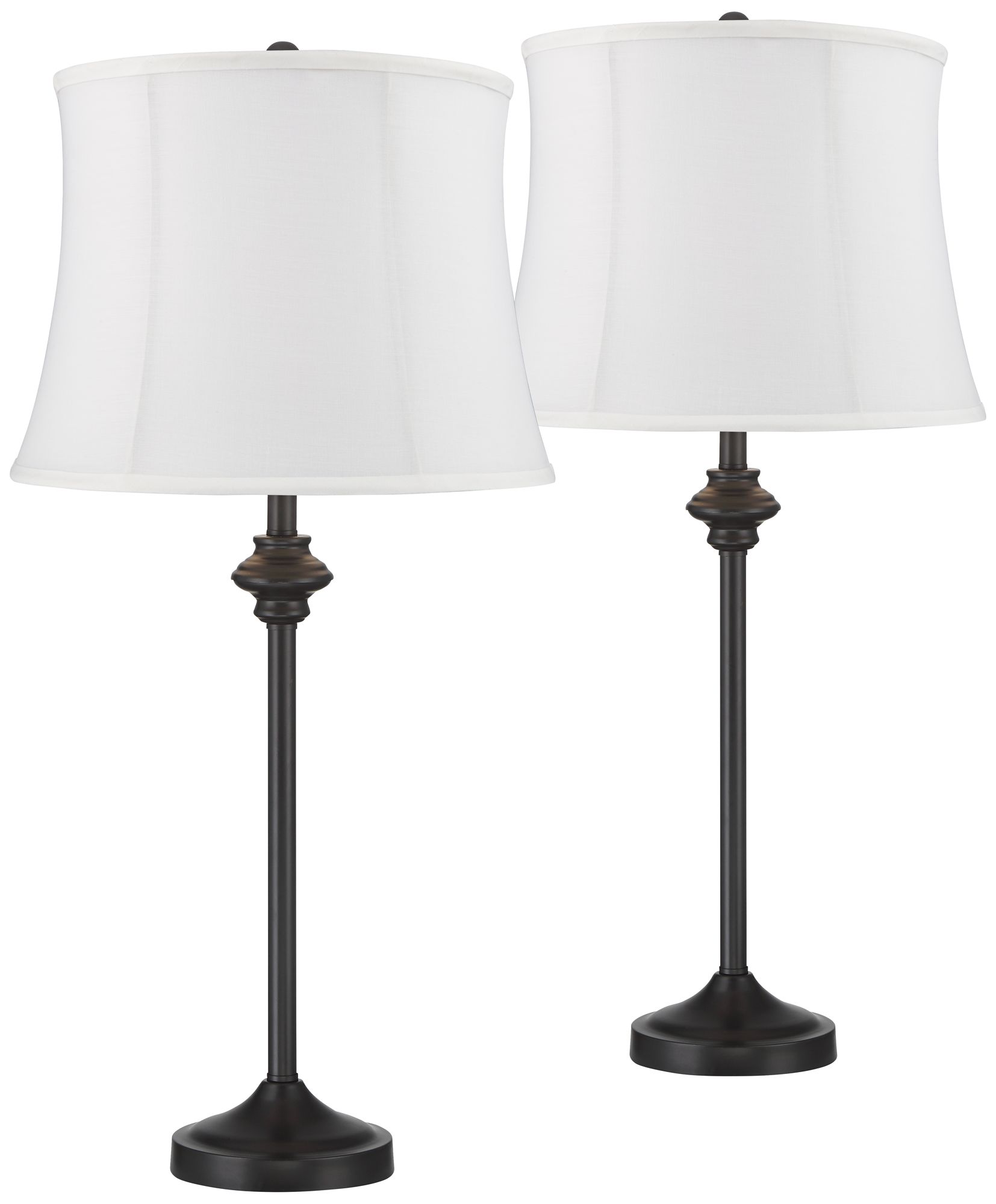 Possini Euro 26" High Lynn White Shade Black Buffet Lamps Set of 2