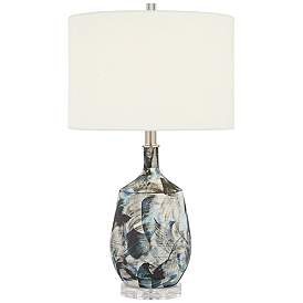 Image2 of Possini Euro 26" Blue Brushstrokes Modern Ceramic Table Lamp