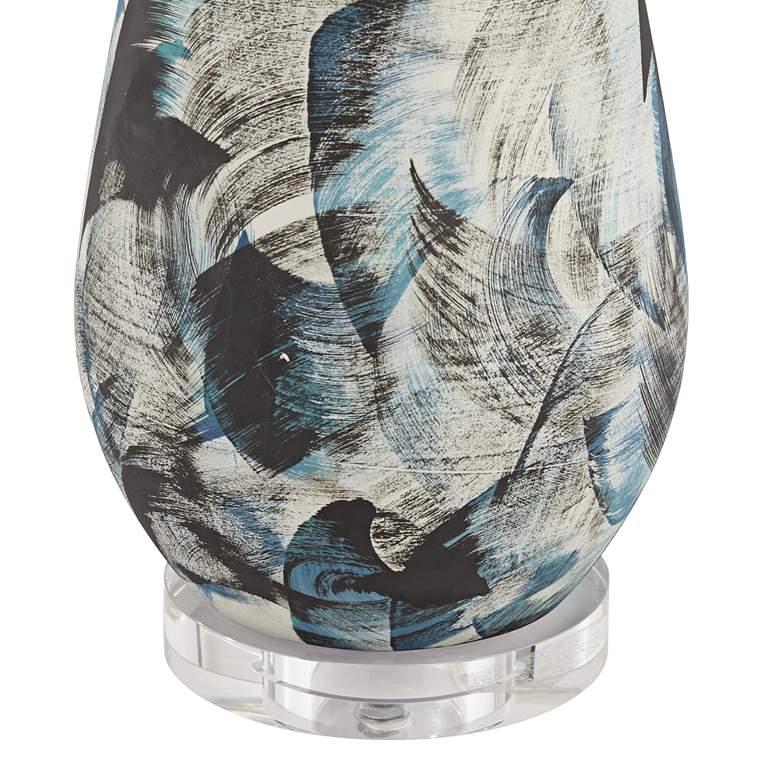Image 6 Possini Euro 26 inch Blue Brushstrokes Modern Ceramic Table Lamp more views