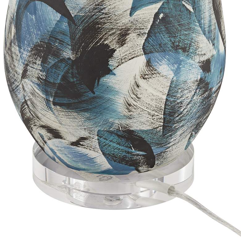 Image 7 Possini Euro 26" Blue Brushstrokes Modern Ceramic Table Lamp more views