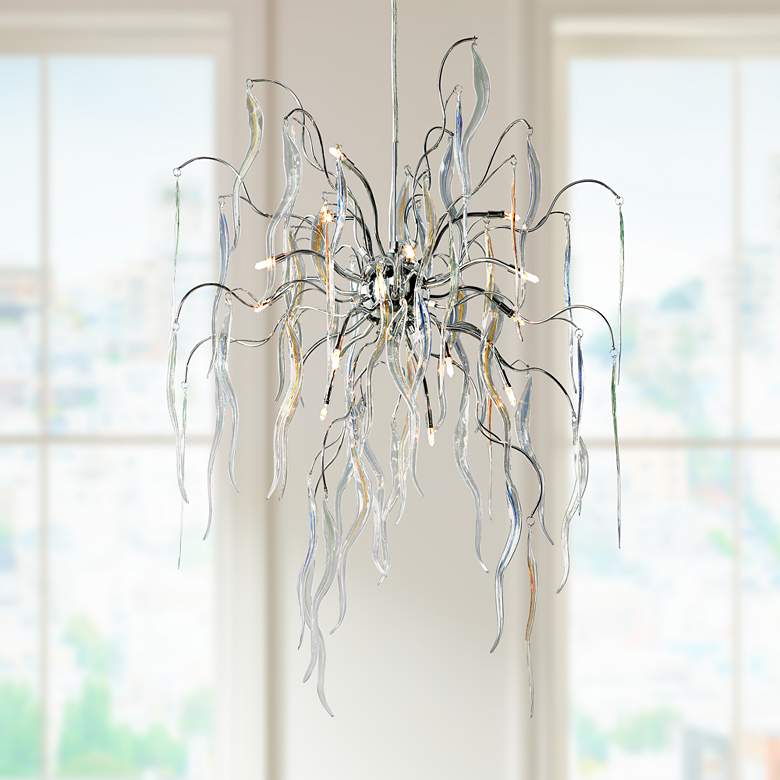 Image 1 Possini Euro 26 inch Wide Icicle Art Chandelier