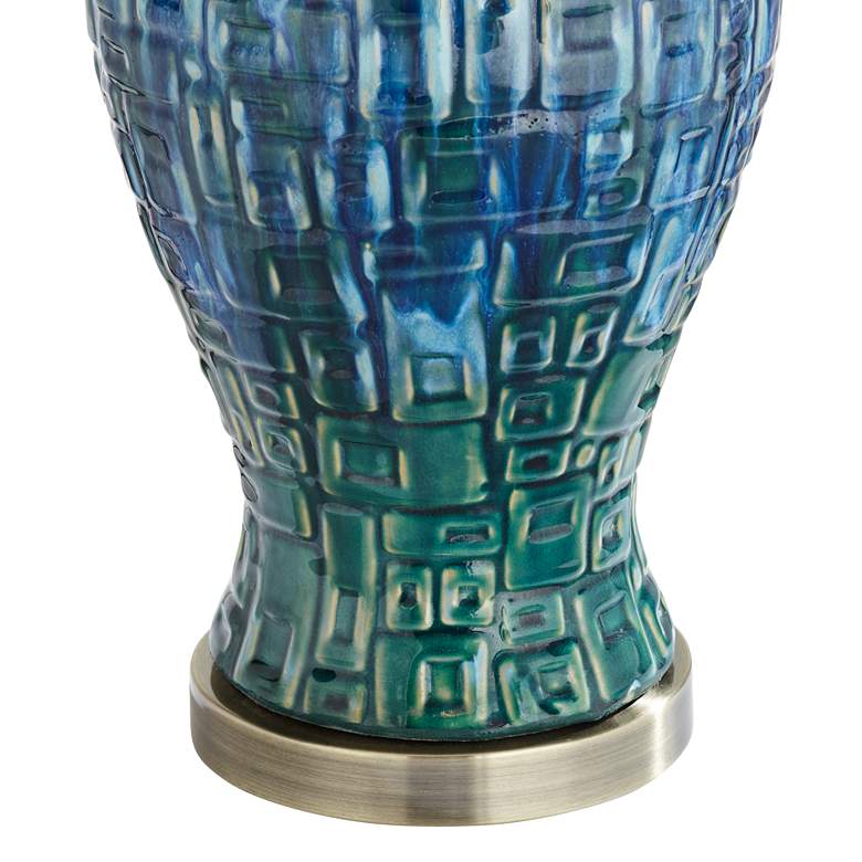 Image 6 Possini Euro 27 inch Blue-Green Teal Temple Jar Ceramic Lamps Set of 2 more views