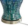 Possini Euro 27" Blue-Green Teal Temple Jar Ceramic Lamps Set of 2
