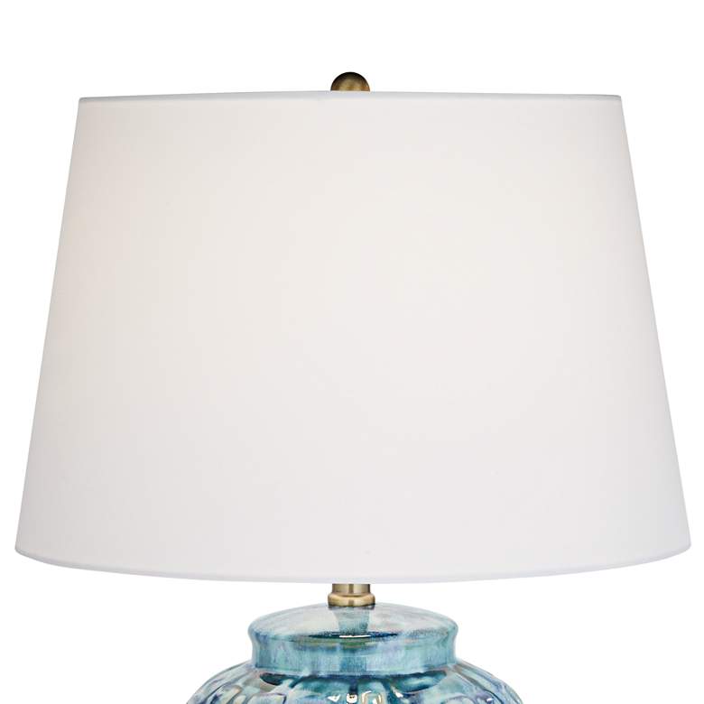 Image 4 Possini Euro 27 inch Blue-Green Teal Temple Jar Ceramic Table Lamp more views