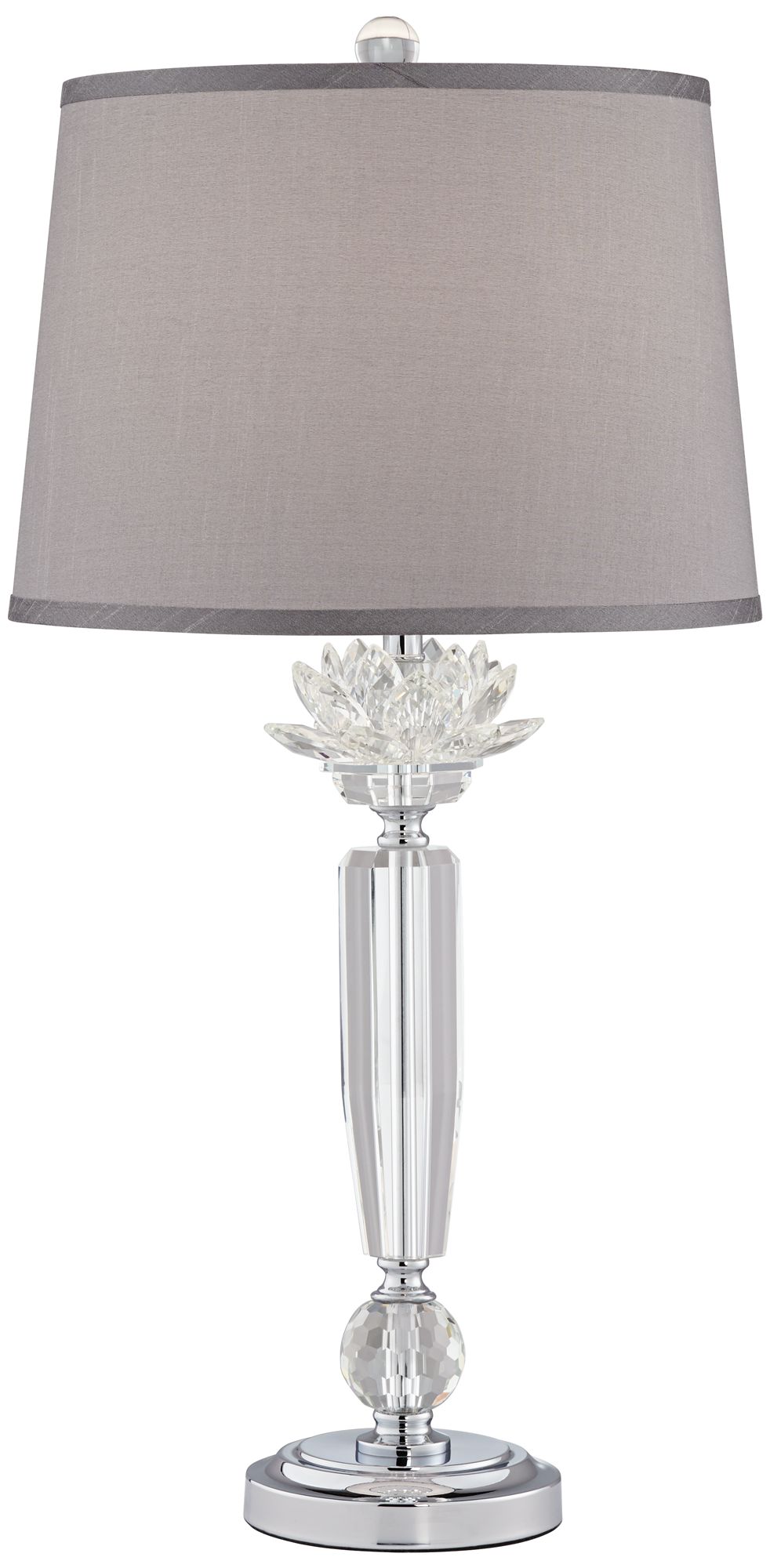 Image 2 Possini Euro 28 1/4" Olivia Crystal Table Lamp with Gray Shade