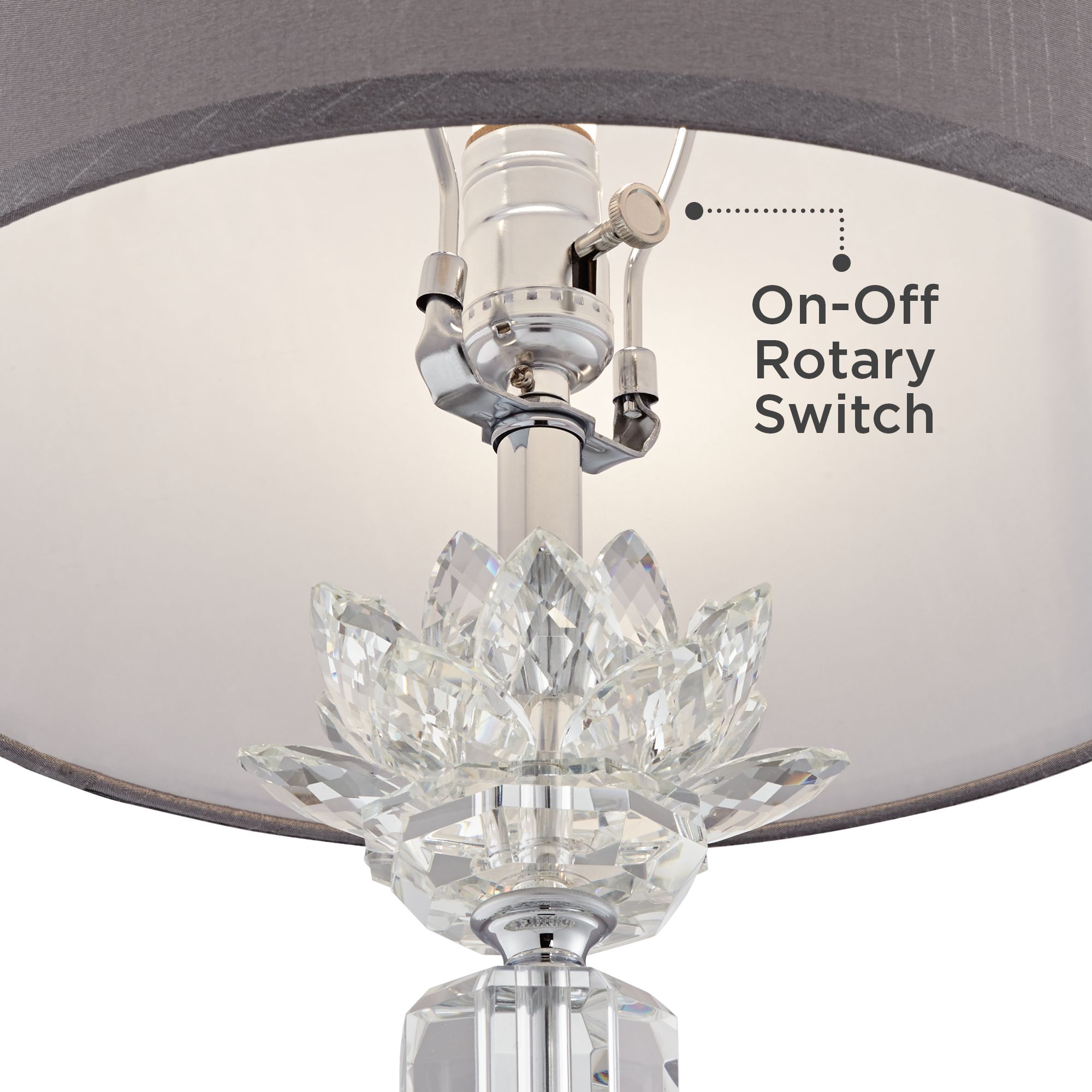 Image 5 Possini Euro 28 1/4" Olivia Crystal Table Lamp with Gray Shade more views