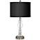 Possini Euro 28" Black Faux Silk Apothecary Clear Glass Table Lamp