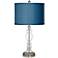 Possini Euro 28" Blue Faux Silk Apothecary Clear Glass Table Lamp