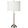 Possini Euro 28" Cream Faux Silk and Brushed Nickel Modern Table Lamp