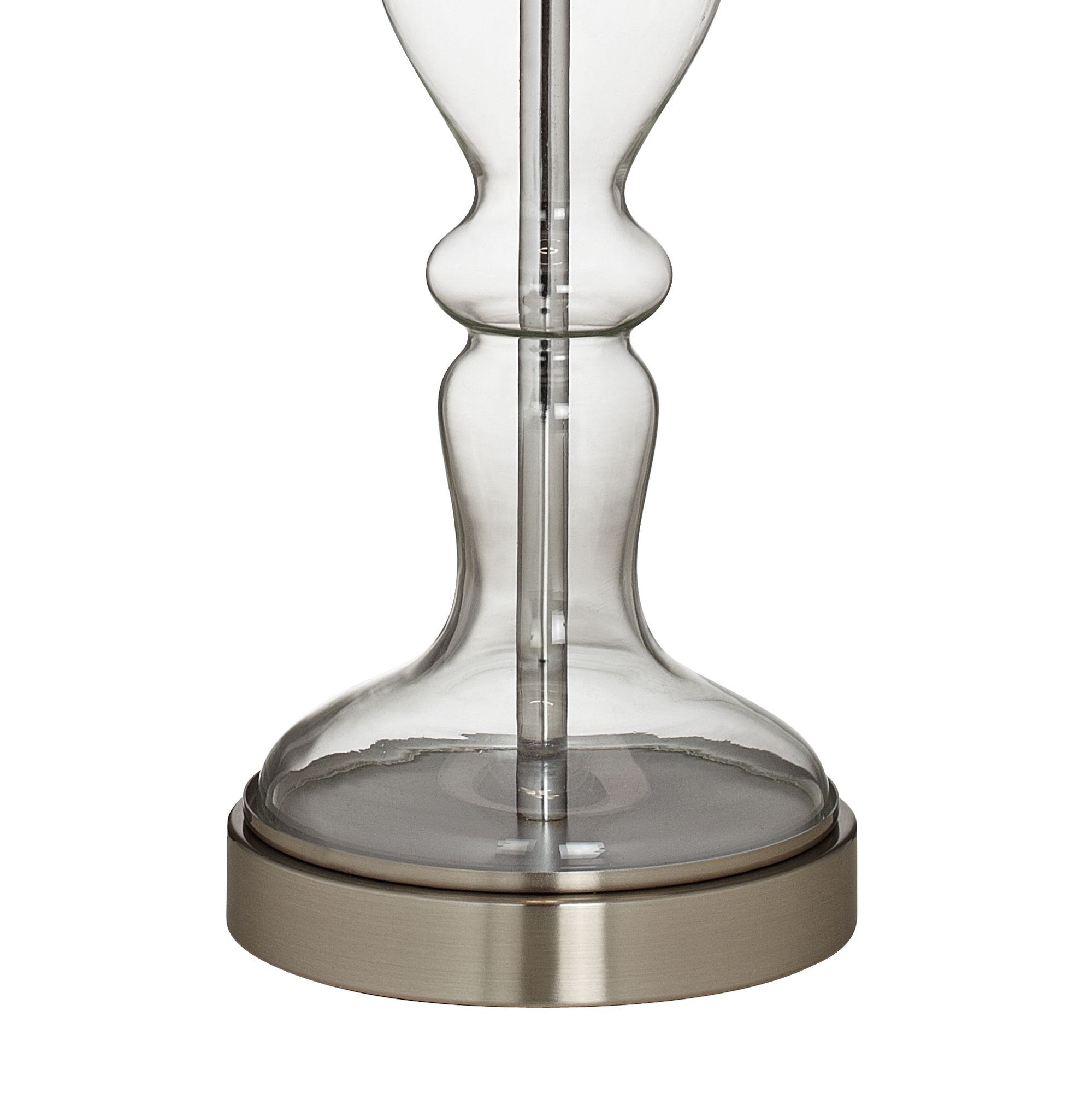 Image 4 Possini Euro 28" Cream Faux Silk Shade Apothecary Glass Table Lamp more views