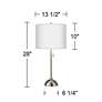 Possini Euro 28" Gray Faux Silk and Brushed Nickel Modern Table Lamp