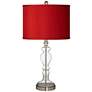 Possini Euro 28" Red Faux Silk and Clear Glass Apothecary Table Lamp