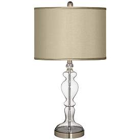 Image2 of Possini Euro 28" Sesame Faux Silk Apothecary Clear Glass Table Lamp
