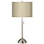 Possini Euro 28" Taupe Faux Silk and Brushed Nickel Modern Table Lamp