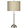 Possini Euro 28" Taupe Faux Silk and Brushed Nickel Modern Table Lamp