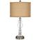 Possini Euro 28" Woven Burlap Apothecary Clear Glass Table Lamp