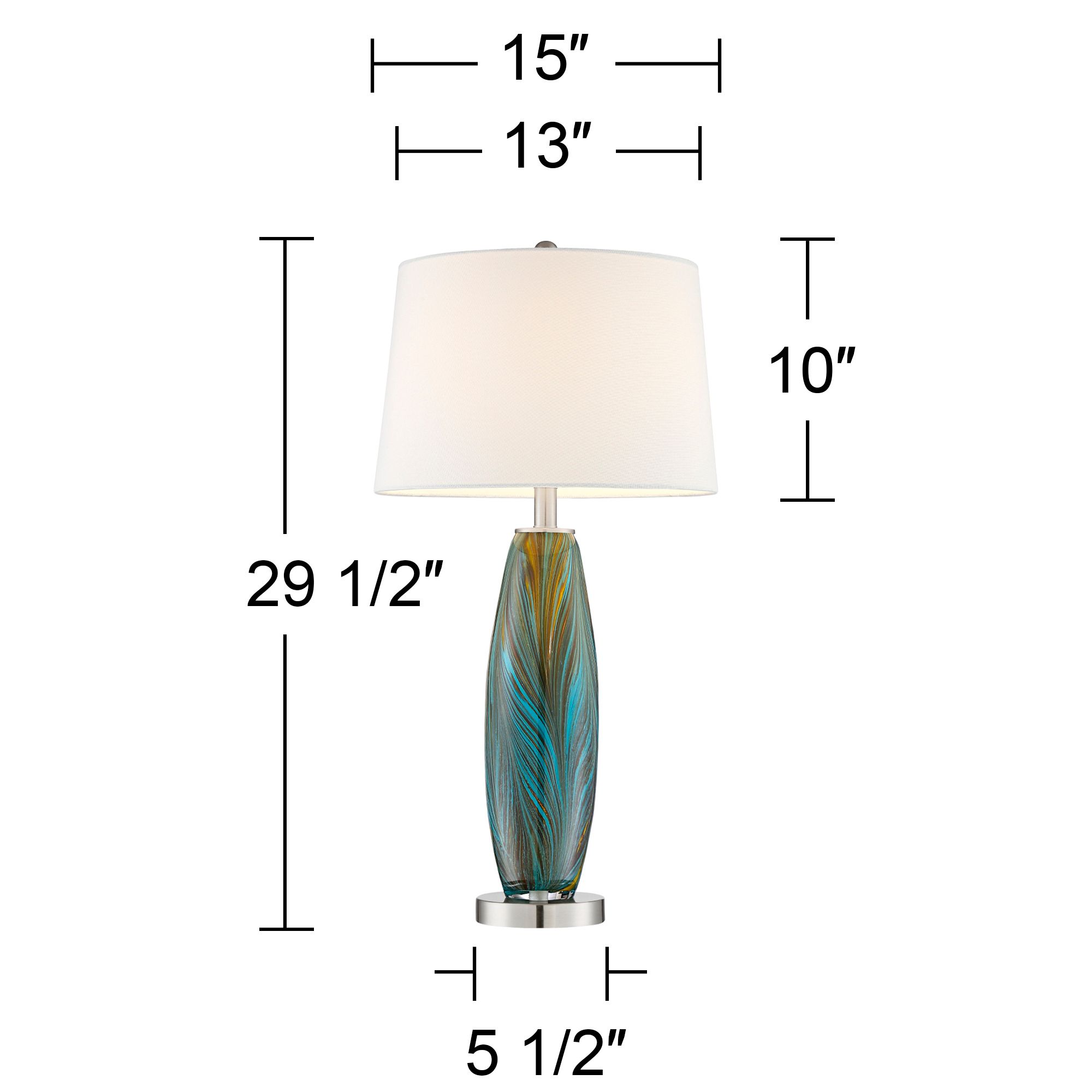 Possini Euro 29 1/2" Azure Glass Lamps Set of 2 with Smart Sockets