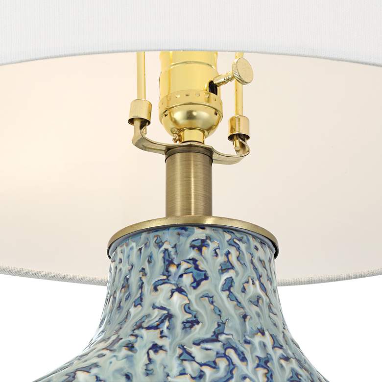 Image 5 Possini Euro 29 1/2" High Victoria White and Blue Ceramic Table Lamp more views