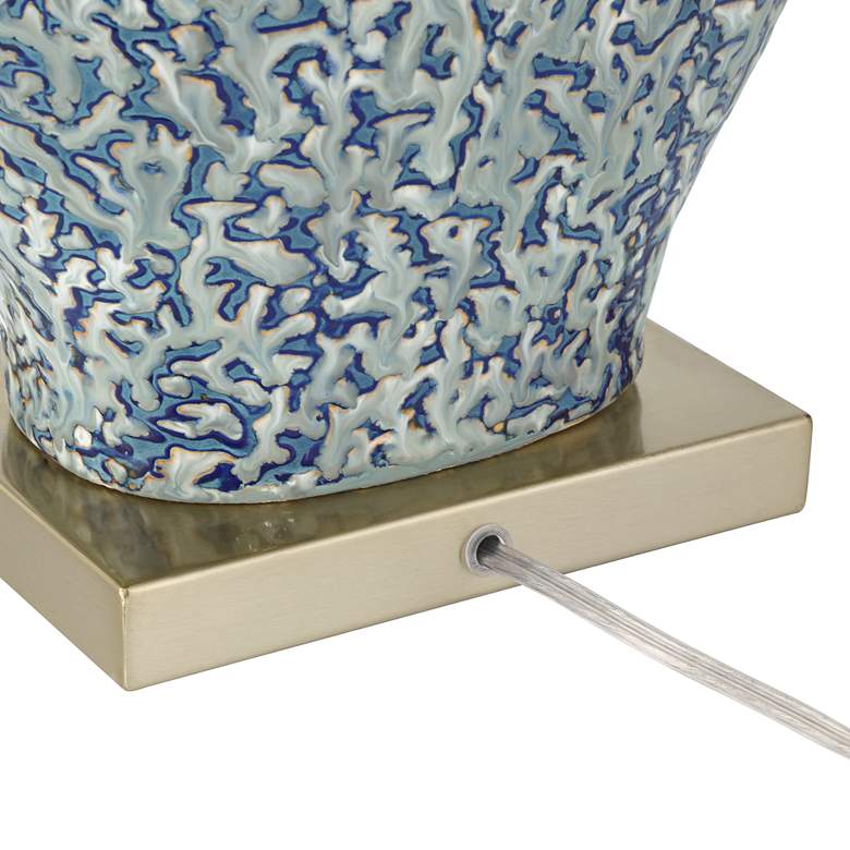 Image 7 Possini Euro 29 1/2" High Victoria White and Blue Ceramic Table Lamp more views