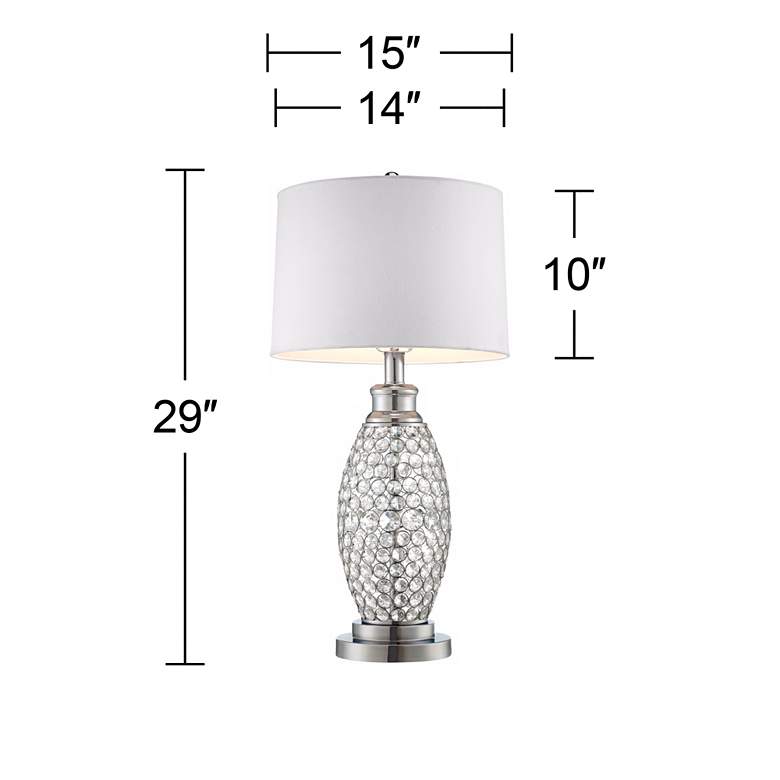 Image 6 Possini Euro 29 inch White Shade Acrylic Beaded Base Modern Table Lamp more views