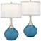 Possini Euro 30 3/8" High Modern Glass Swift Blue Table Lamps Set of 2