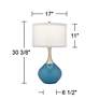 Possini Euro 30 3/8" High Modern Glass Swift Blue Table Lamps Set of 2