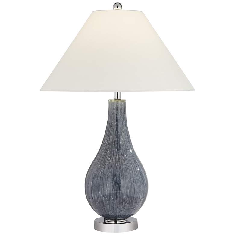 Image 2 Possini Euro 30" High Gray Art Glass Vase USB Table Lamp