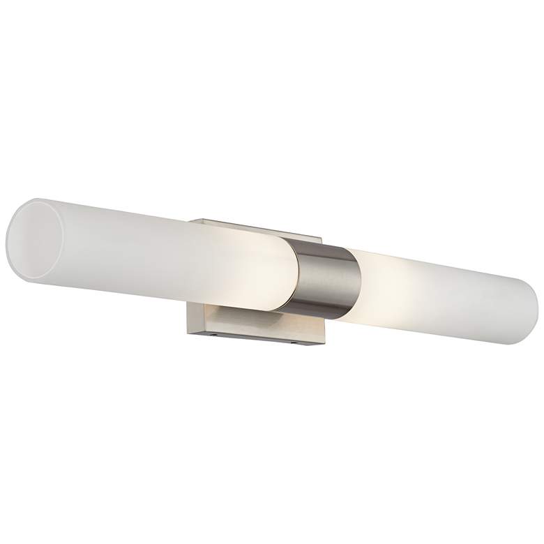 Image 1 Possini Euro 30" Wide Brushed Nickel Frosted Glass Vanity Bath Light