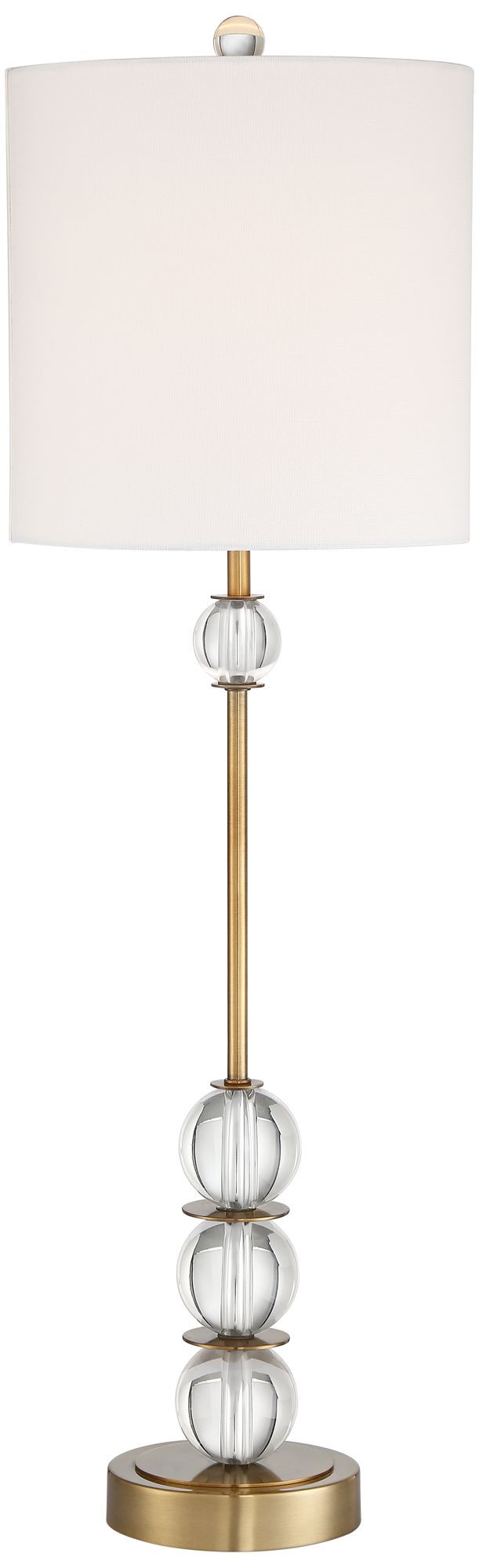 Image 2 Possini Euro 32 1/2" Halston Brass and Crystal Buffet Lamp