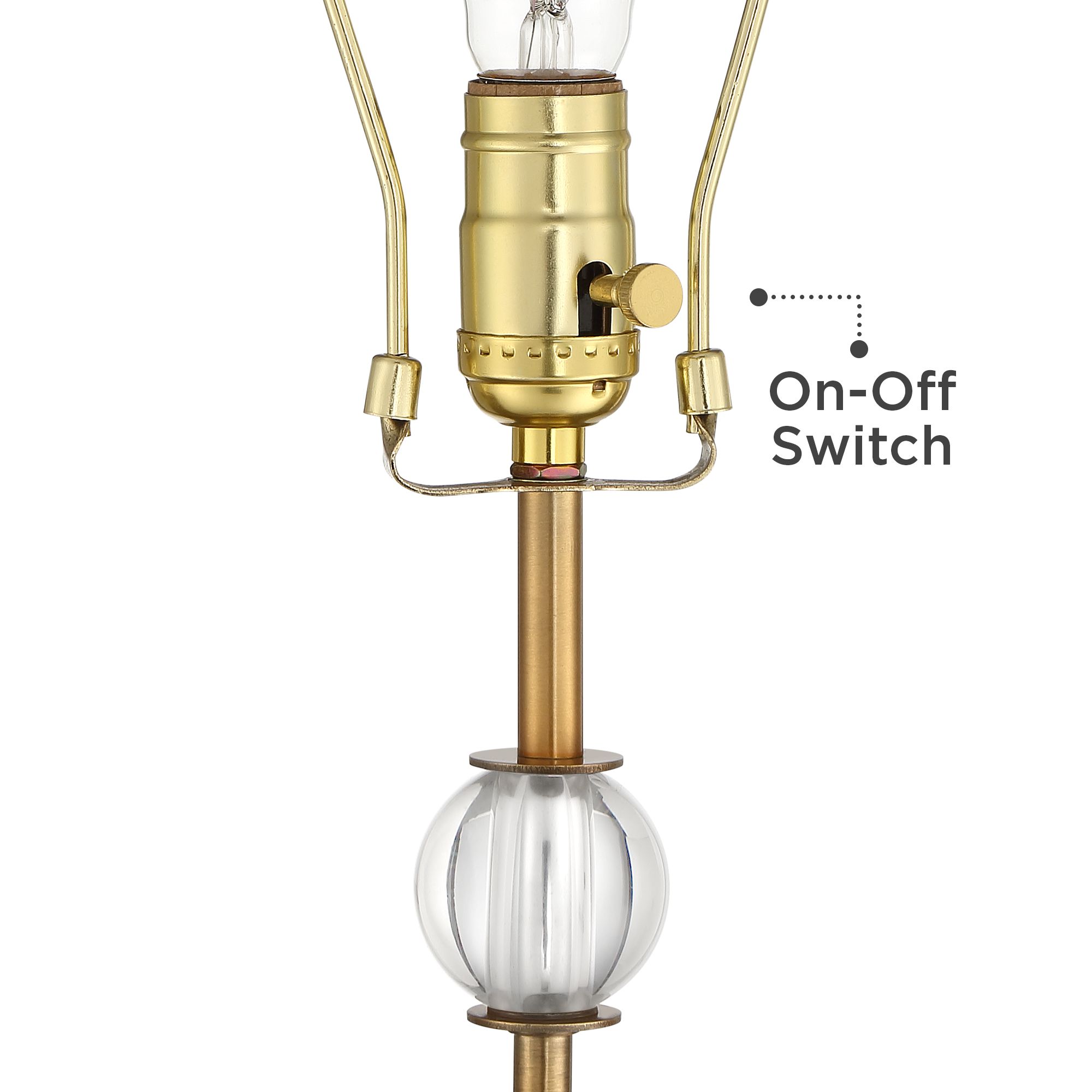 Image 5 Possini Euro 32 1/2" Halston Brass and Crystal Buffet Lamp more views