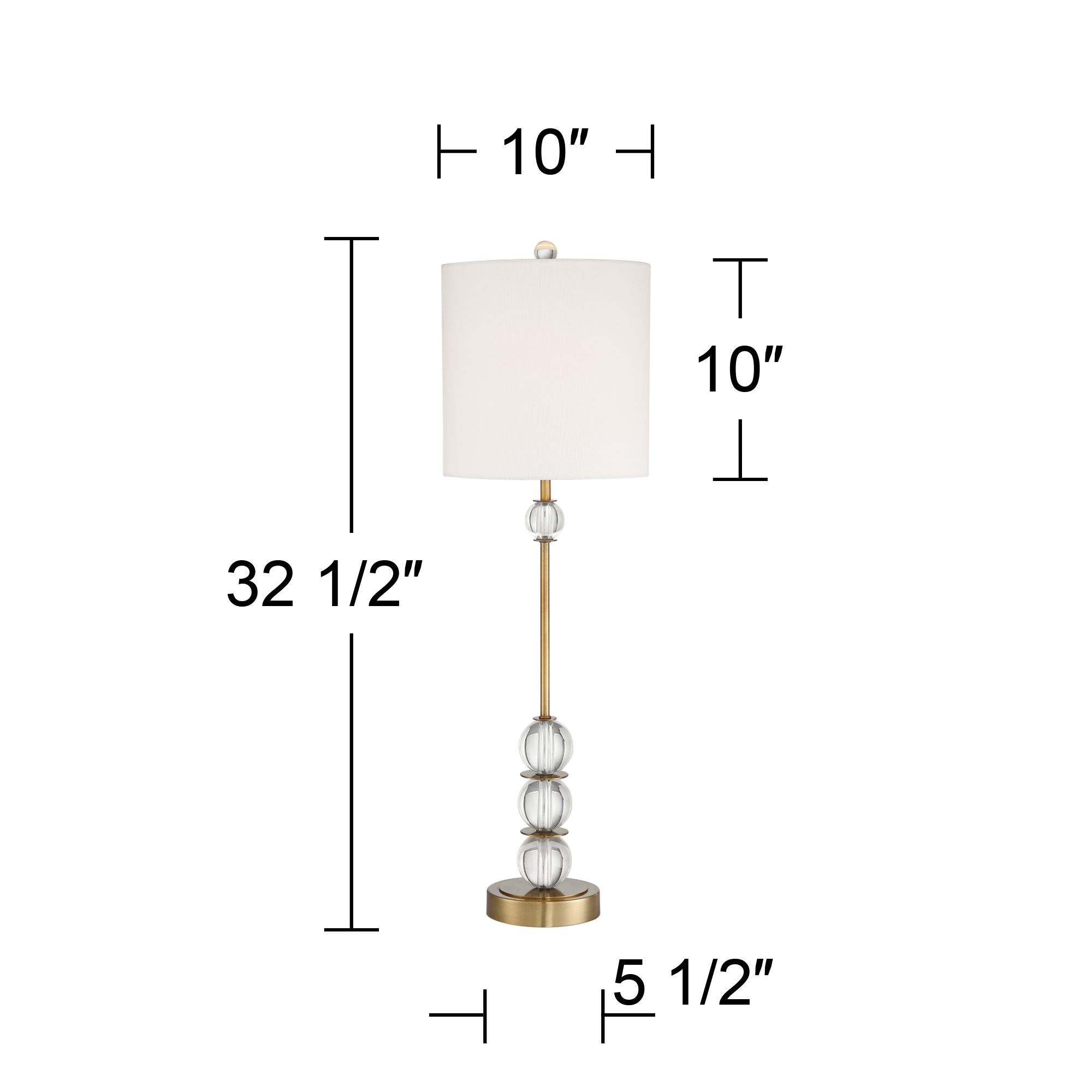 Watch A Video About the Halston Brass Metal Buffet Table Lamp with Crystal Accents