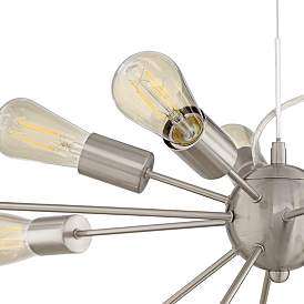 Image3 of Possini Euro 32 1/2" Brushed Nickel 15-Light LED Sputnik Chandelier more views
