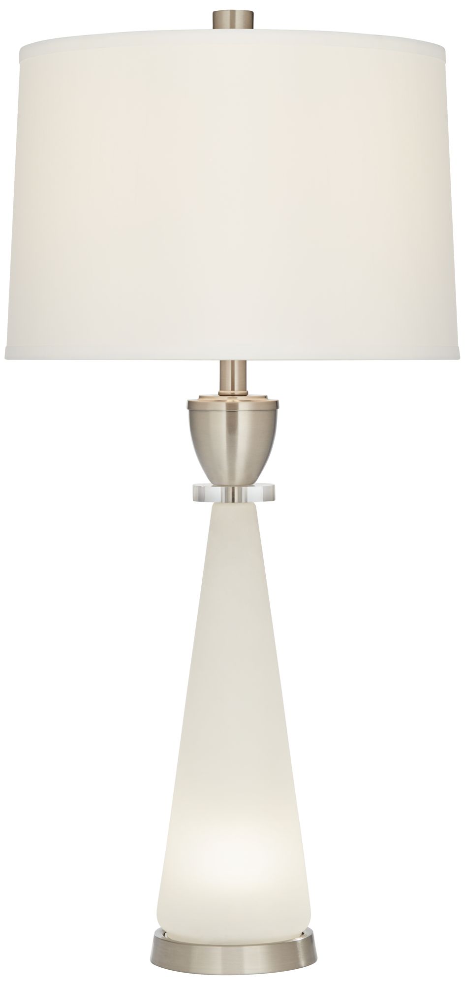 Possini Euro 32 1/2" Nickel and Glass Night Light Table Lamp