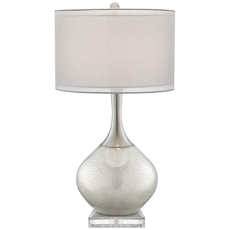 Image 1 Possini Euro 32" Swift Modern Mercury Glass Lamp with Square Riser