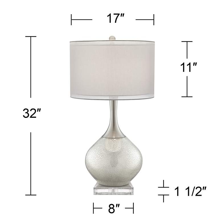 Image 6 Possini Euro 32" Swift Modern Mercury Glass Lamp with Square Riser more views