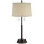 2_Possini Euro 34 3/4" Bronze Stick Table Lamp with USB Workstation Base