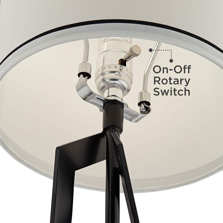 Image 5 Possini Euro 35 3/4" White Black Modern Geometric Buffet Table Lamp more views