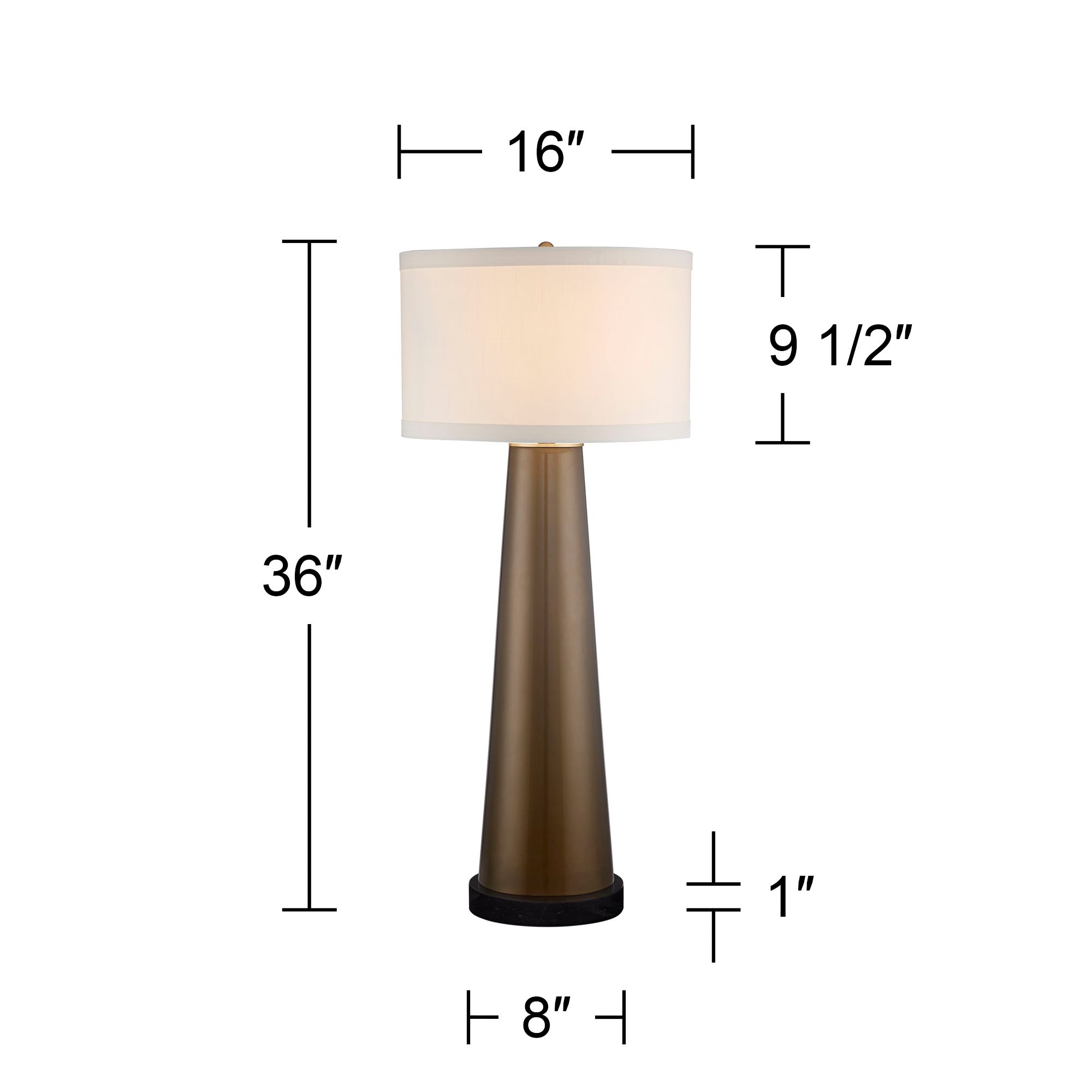 Image 6 Possini Euro 36" High Gold Glass Lamp with Round Black Marble Riser more views