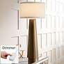 Possini Euro 36" High Dark Gold Glass Lamp with Table Top Dimmer