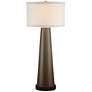 Possini Euro 36" High Gold Glass Lamp with Round Black Marble Riser