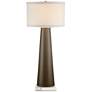 Possini Euro 36" High Gold Glass Lamp with Square White Marble Riser