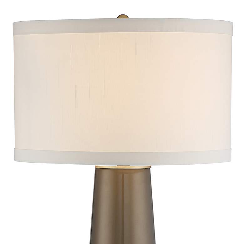 Image 3 Possini Euro 36" High Gold Glass Lamp with Square White Marble Riser more views
