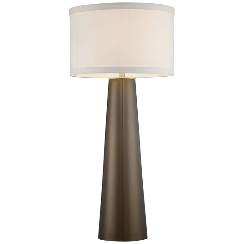 Image 5 Possini Euro 36 inch High Gold Glass Lamp with Square White Marble Riser more views