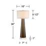 6_Possini Euro 36" High Gold Glass Lamp with Square White Marble Riser more views
