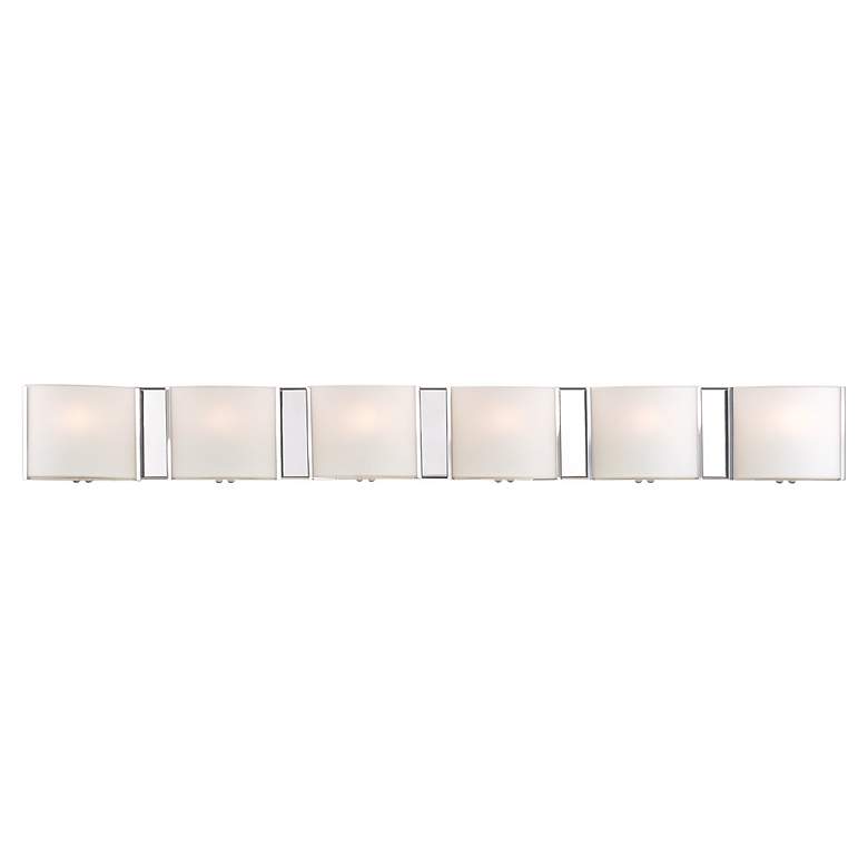 Image 1 Possini Euro 40 inch Wide Frosted Glass Band BathLight
